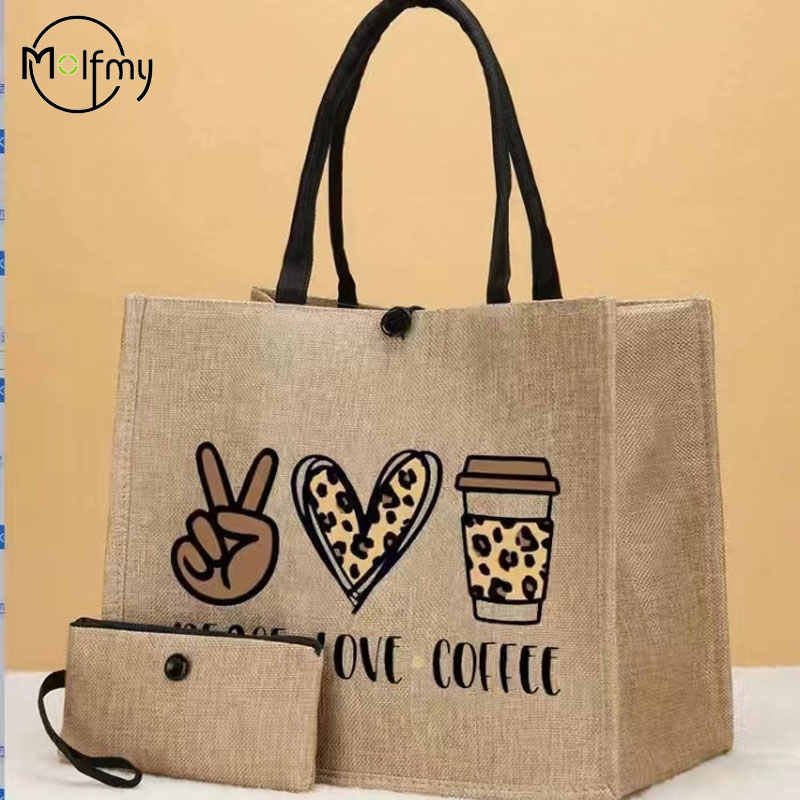 Wedding Vendor - 2 Pcs Linen Tote Bag Large