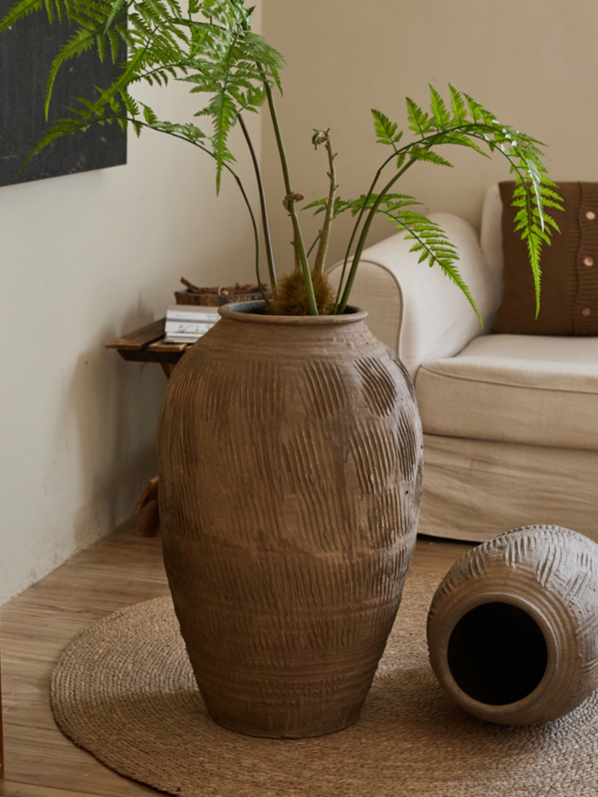 Centerpiece Vase Tall - Retro Vintage Large Terracotta Flower Vase