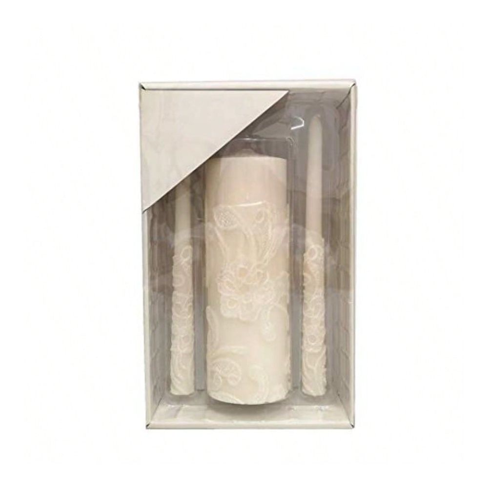 Unity Candle Set - Inch High Cream Wedding Unity Candle