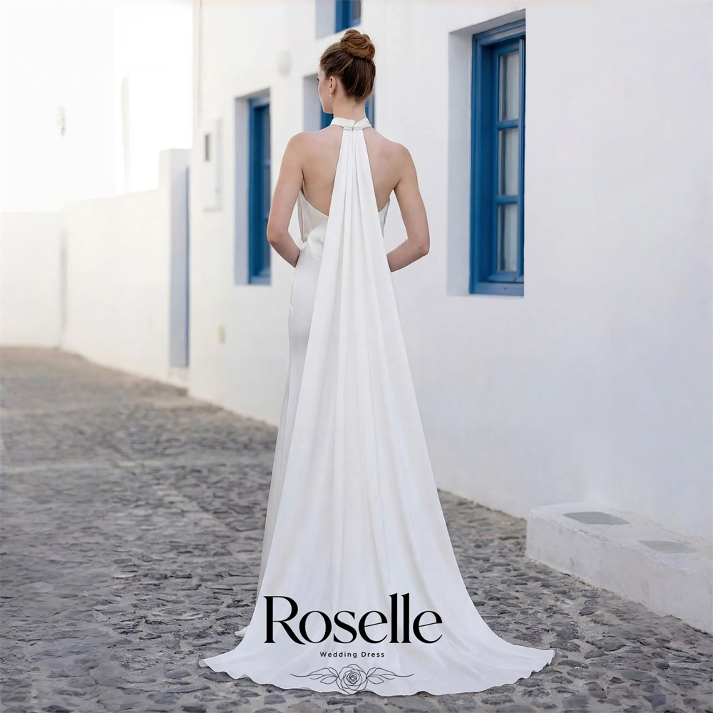 Wedding Qw - ROSELLE Halter Sleeveless Mermaid Elegant Wedding