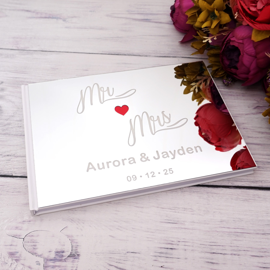 Personalized Guest Book - Personalized Custom Engraved Name and Date