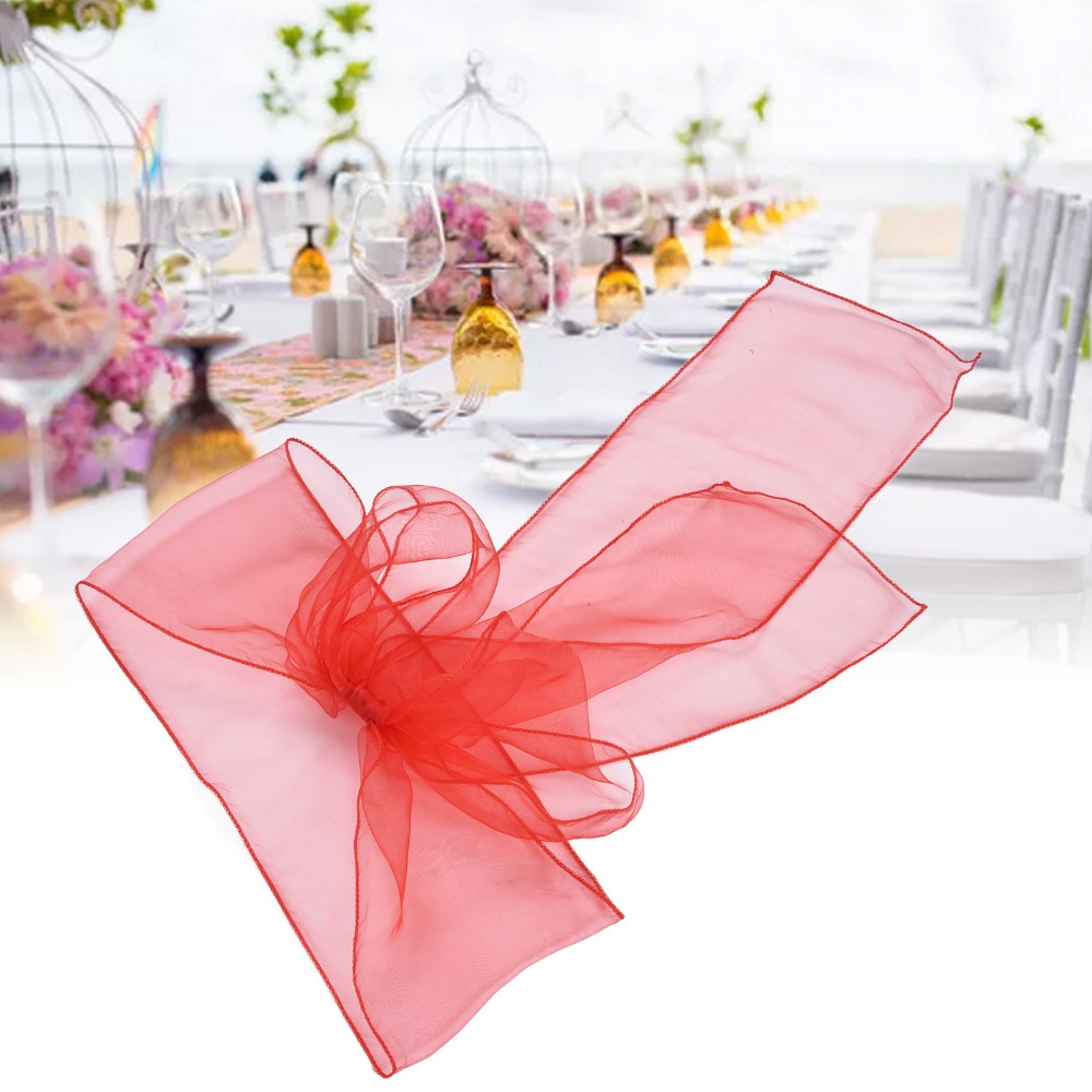 Chair Sash Organza - 10Pcs Blue, red, yellow, purple Organza