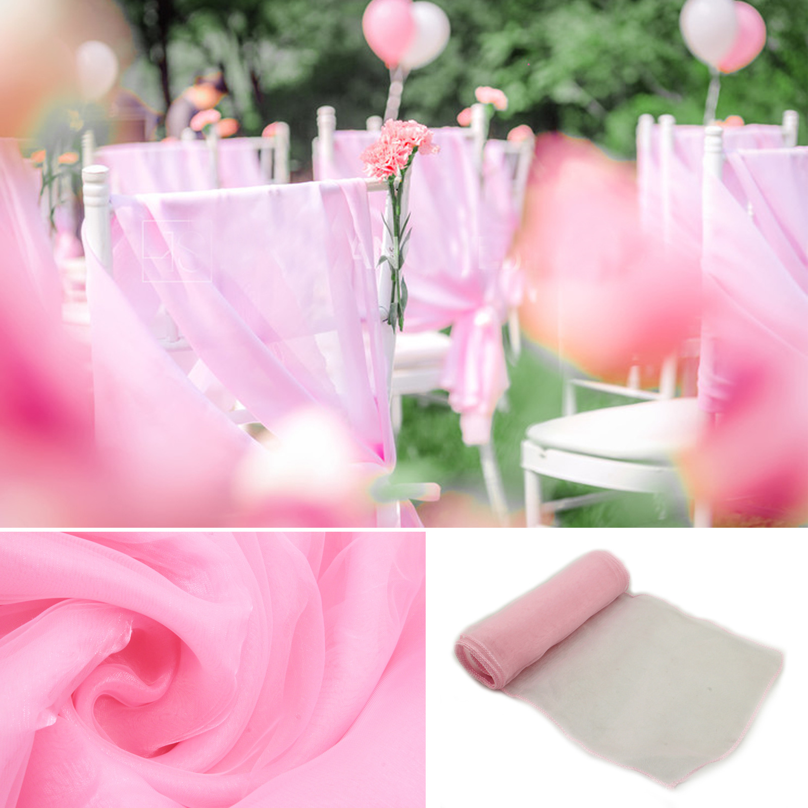 Chair Sash Organza - 1pcs Organza Chair Sashes Knot Bands