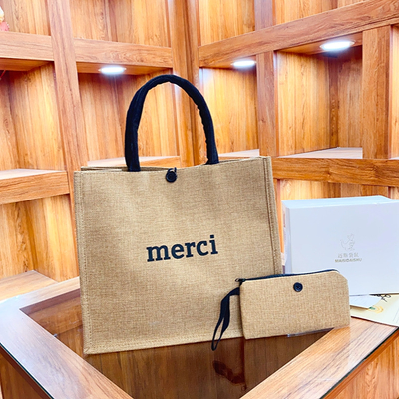 2 Pcs Linen Tote Bag Large Cap - Wedding Vendor recension och pris