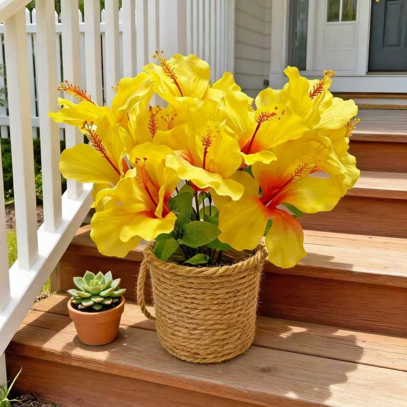15 Flowers = 3 Bunches of Hibi - Centerpiece Vase Tall recension och pris