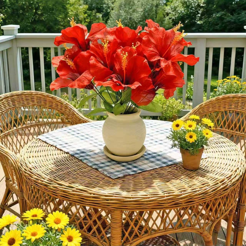 15 Flowers = 3 Bunches of Hibi - Centerpiece Vase Tall recension och pris