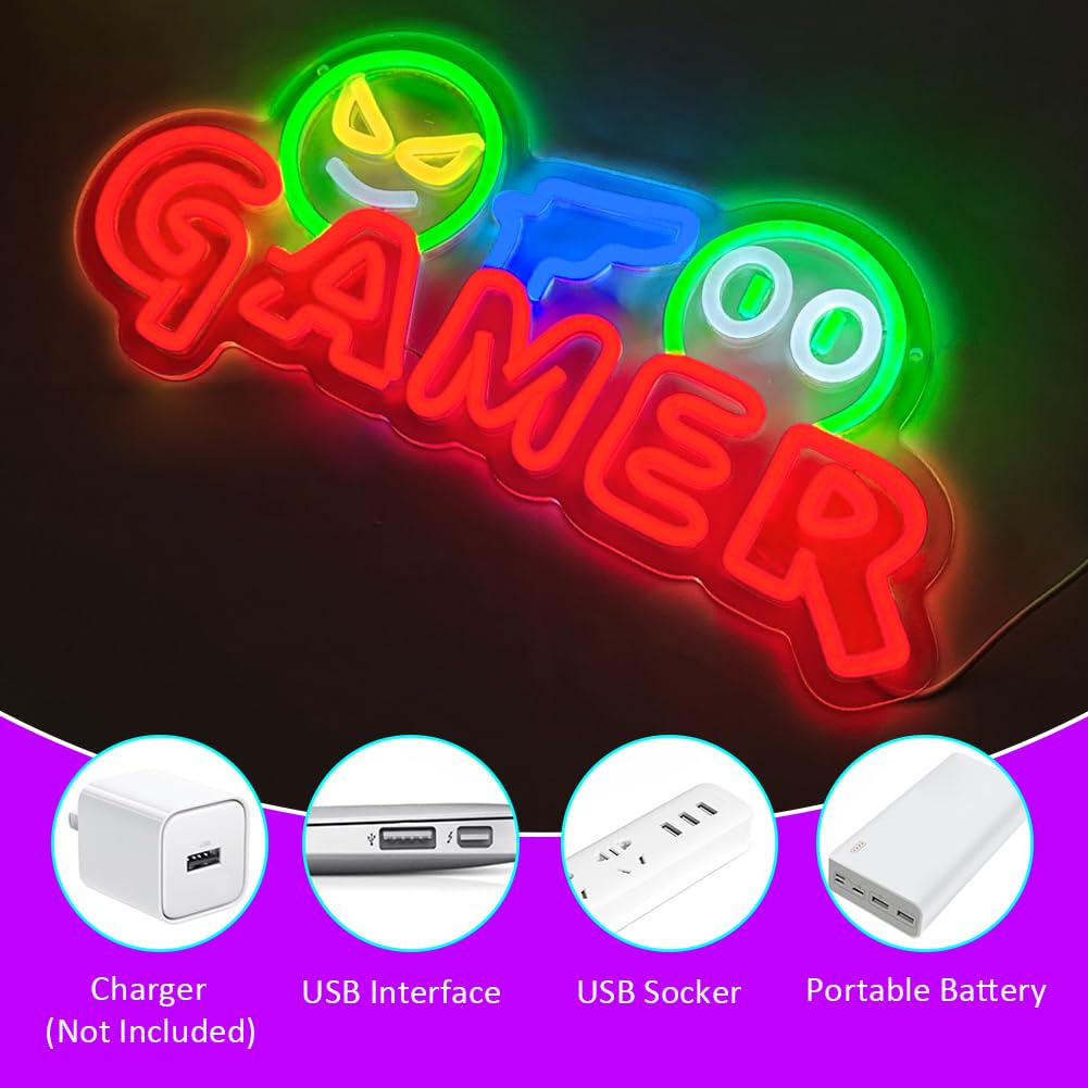 Gamer Neon Sign LED Wall Light - Wedding Zone recension och pris