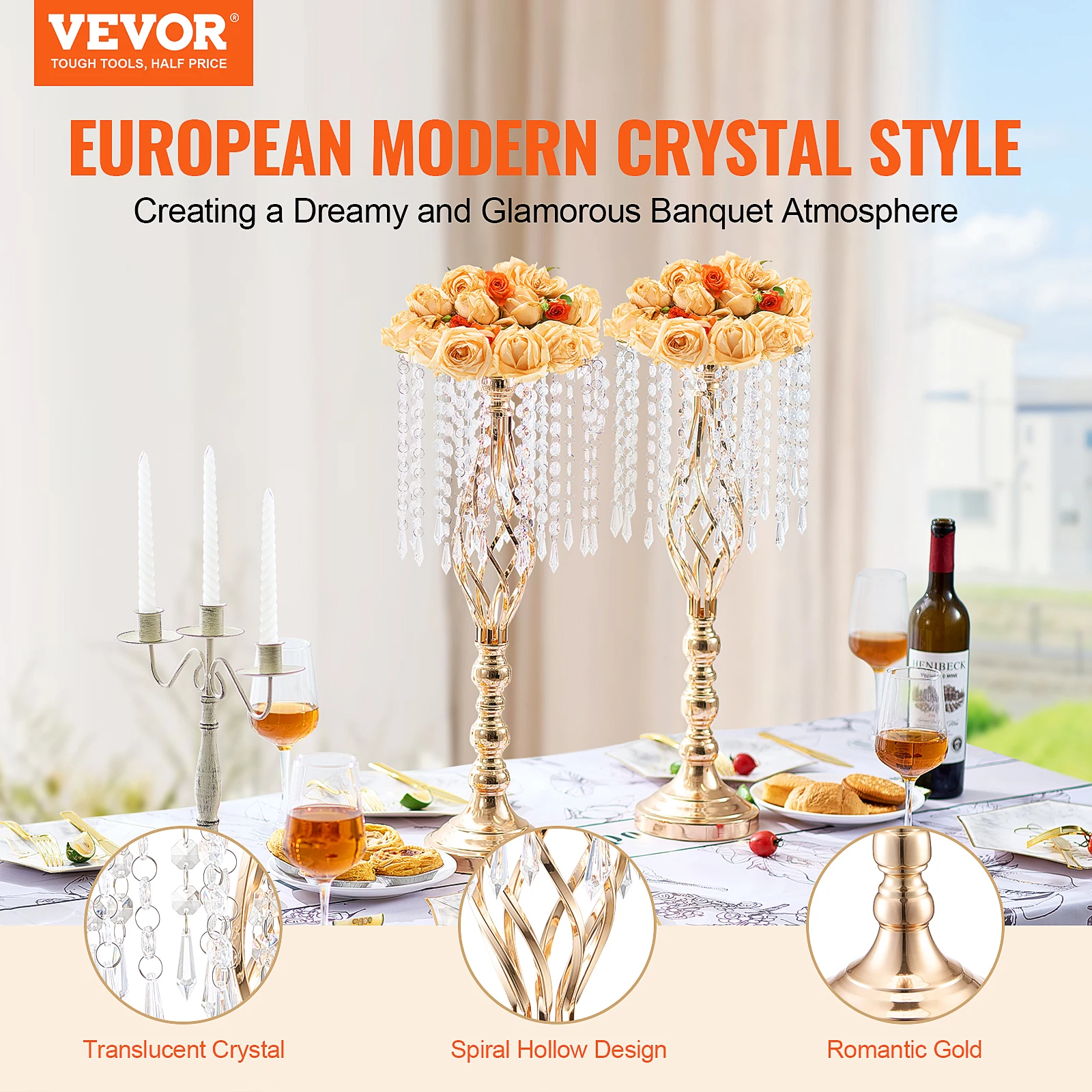VEVOR Tall Crystal Wedding Flo - Centerpiece Vase Tall recension och pris