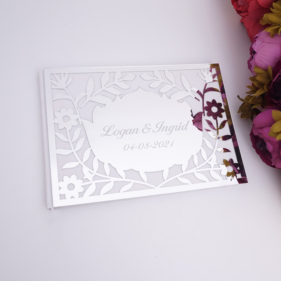 Luxury Hollow Floral Mirror Ac - Personalized Guest Book recension och pris