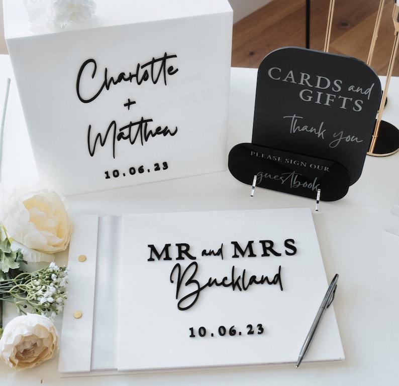 White Card Box for Wedding 3D  - Personalized Guest Book recension och pris