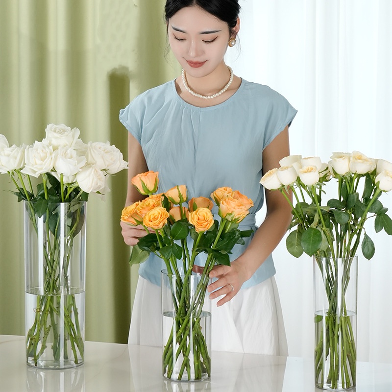 New Acrylic Clear Cylinder Flo - Centerpiece Vase Tall recension och pris