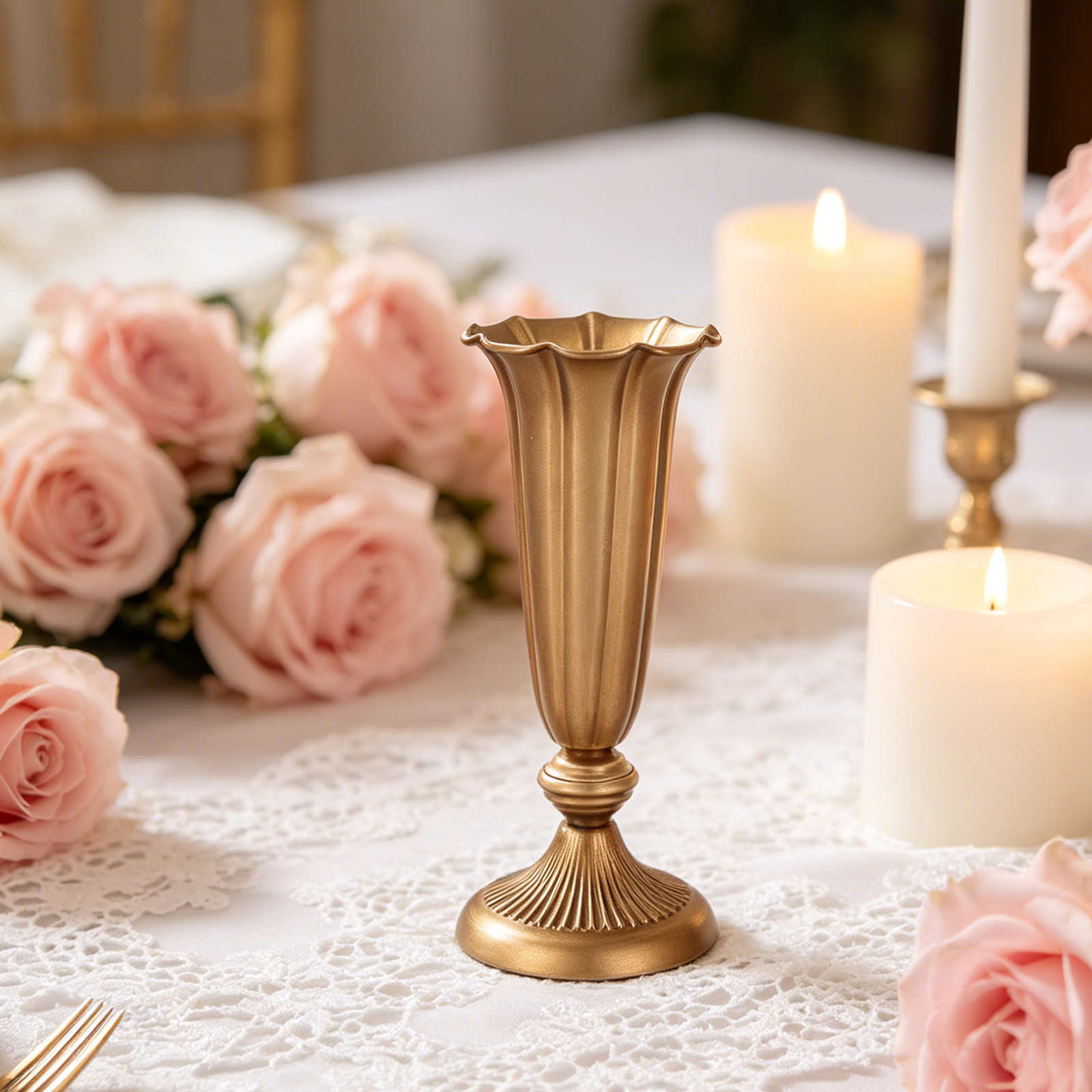 Retro Metal Trumpet Vase 11.8  - Centerpiece Vase Tall recension och pris
