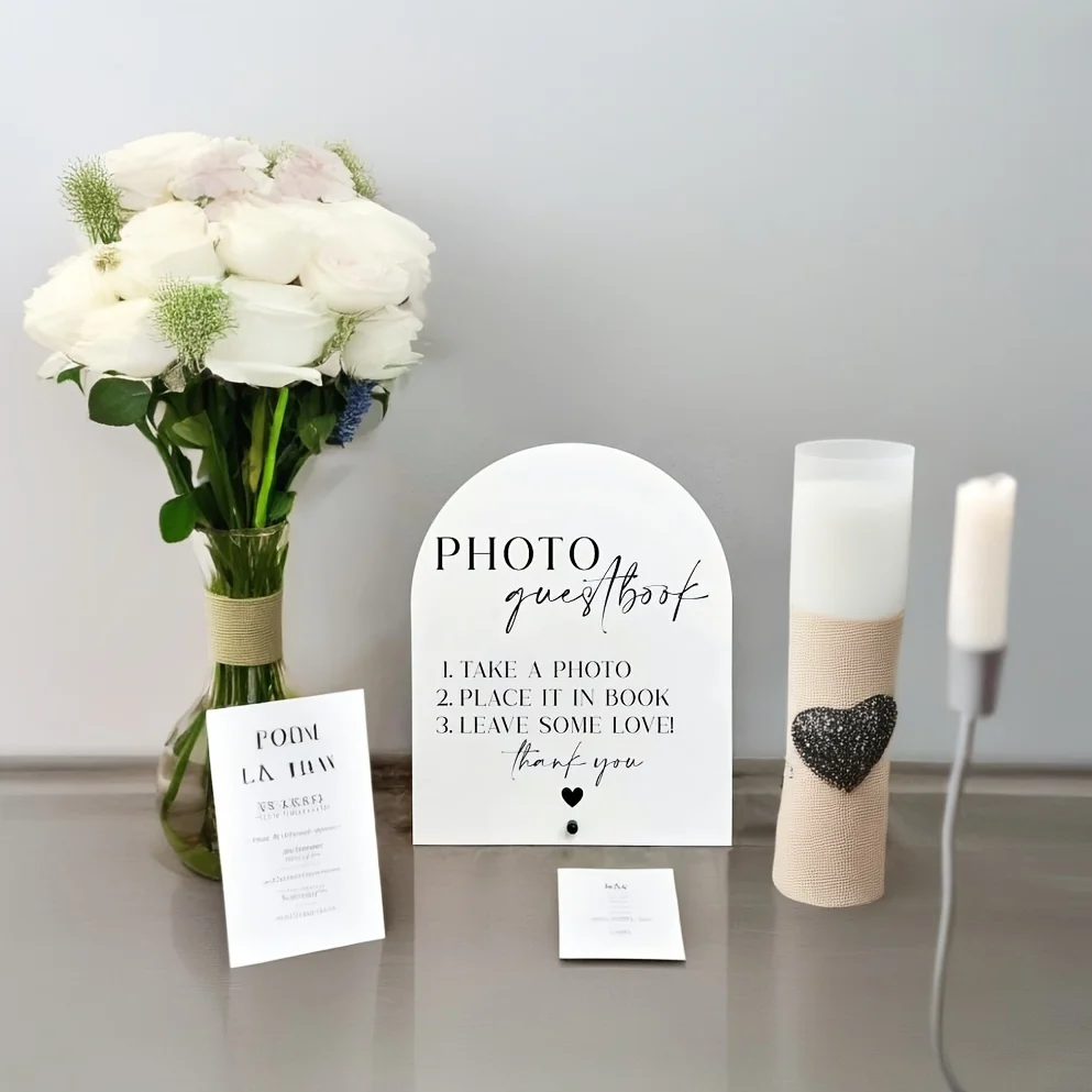 Elegant Acrylic Wedding Photo  - Personalized Guest Book recension och pris