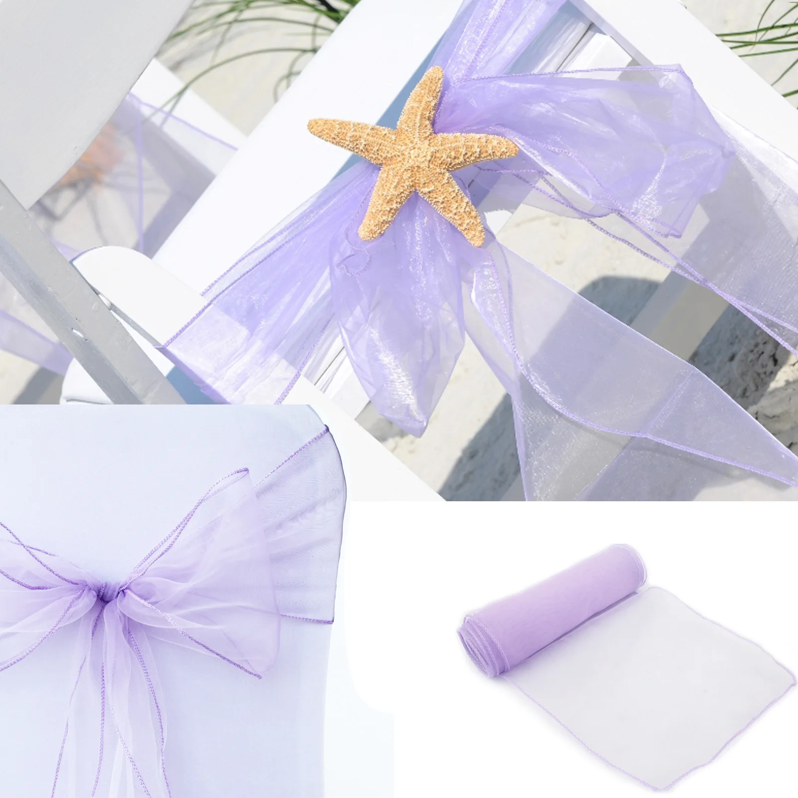 10/50/100PCS 17x275cm Organza  - Chair Sash Organza recension och pris