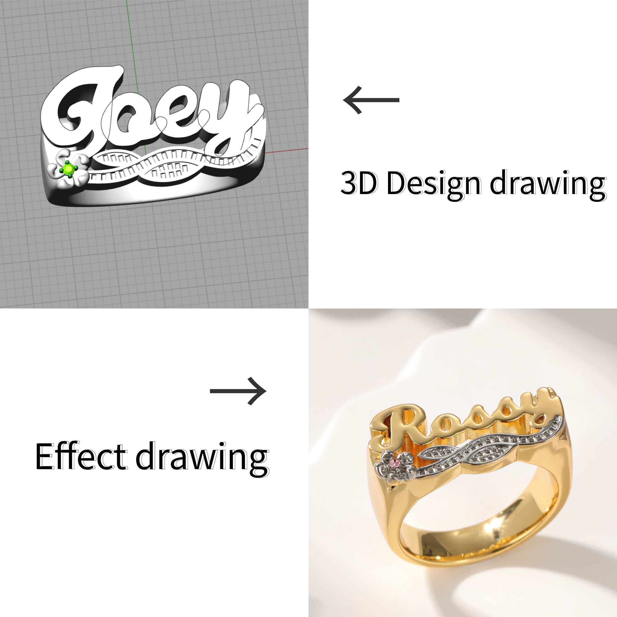 3D Name Ring Custom Diamond Na - Wedding Zone recension och pris