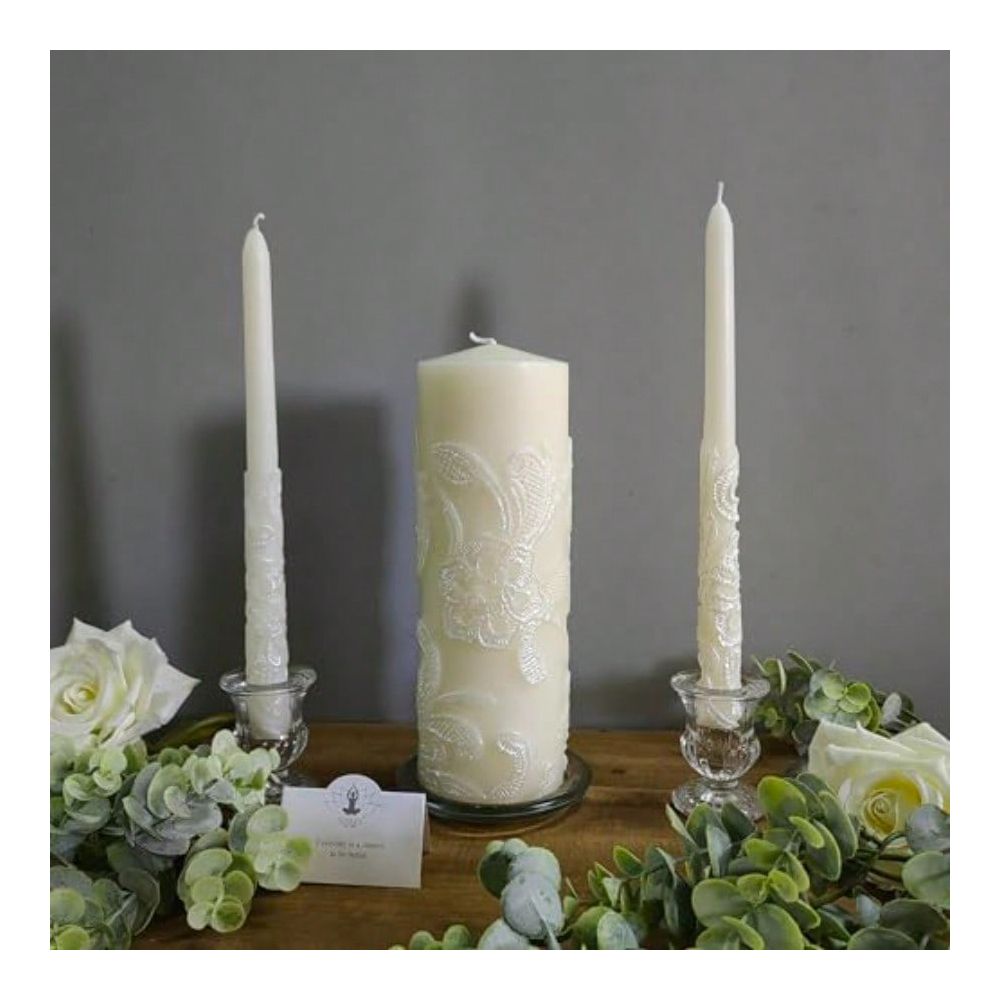 Inch High Cream Wedding Unity  - Unity Candle Set recension och pris