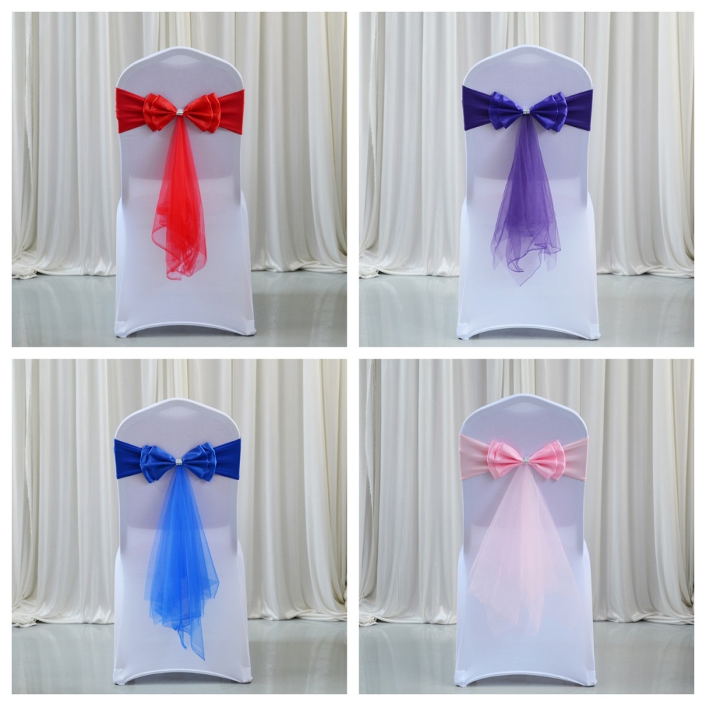 Stretch Bow Knot Customizable  - Chair Sash Organza recension och pris