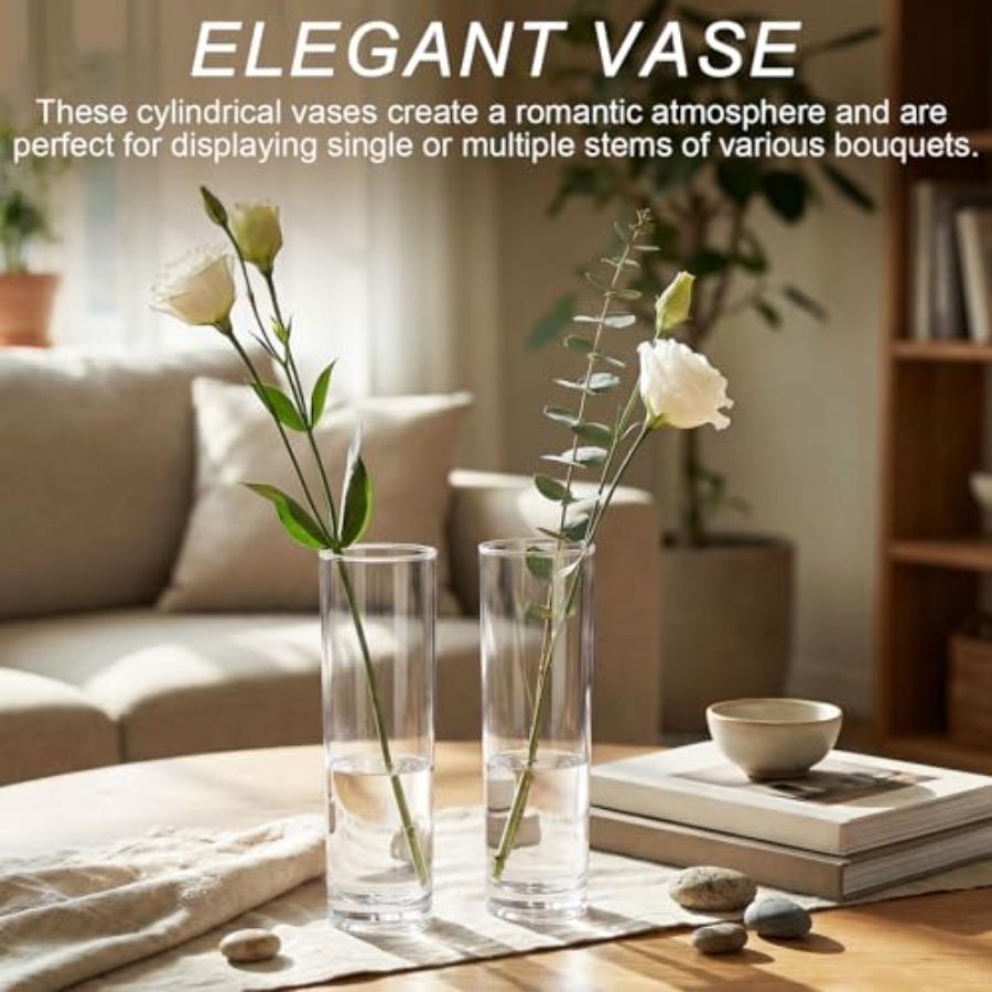 48 Pcs acrylic cylinder bud va - Centerpiece Vase Tall recension och pris