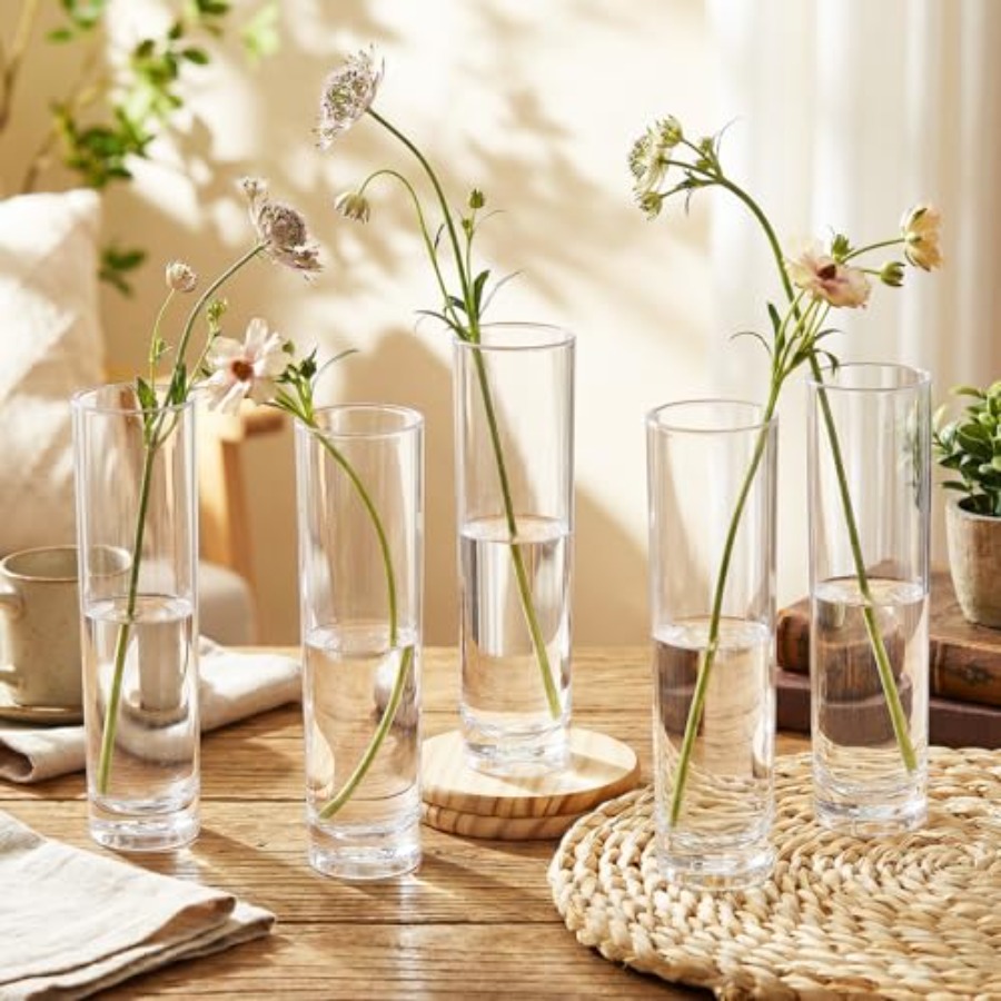 48 Pcs acrylic cylinder bud va - Centerpiece Vase Tall recension och pris