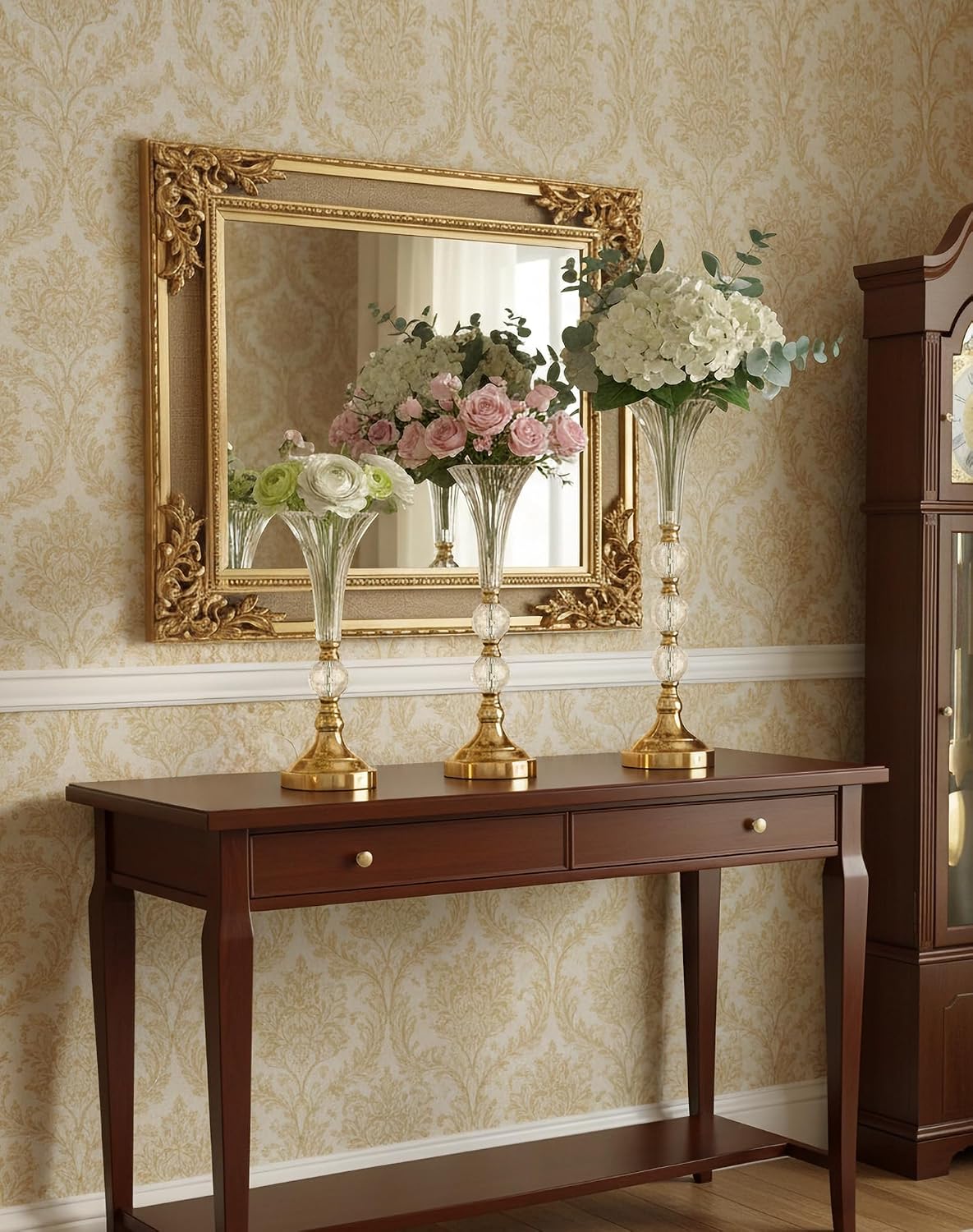 Set of 3 Gold Acrylic Trumpet  - Centerpiece Vase Tall recension och pris