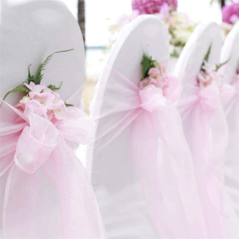 10/50/100PCS Wedding Chair Dec - Chair Sash Organza recension och pris