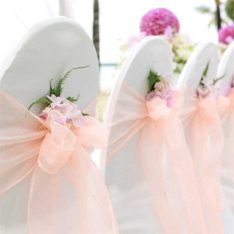 10/50/100PCS Wedding Chair Dec - Chair Sash Organza recension och pris