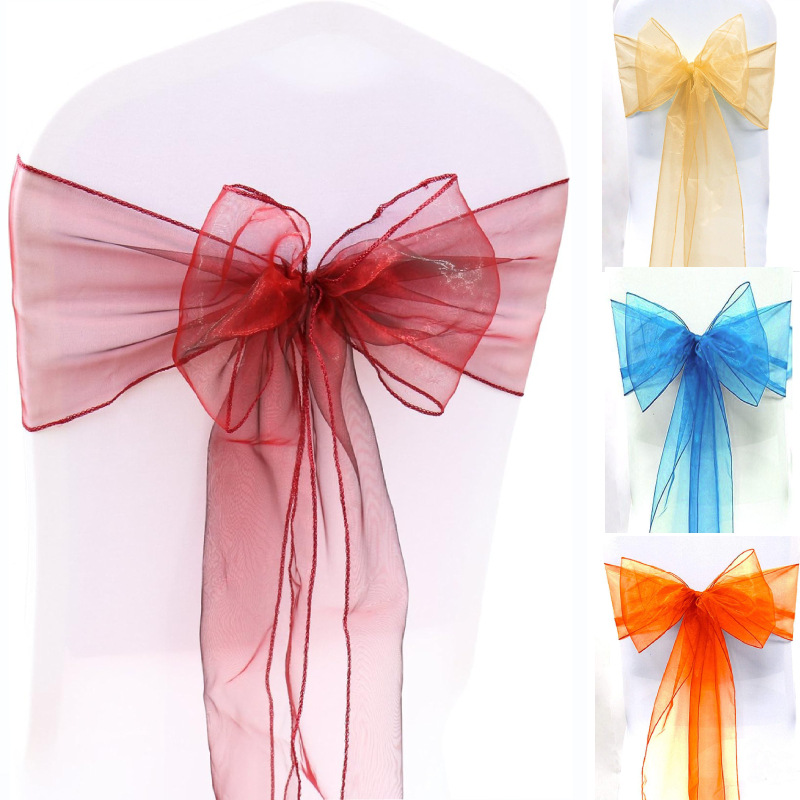 10/50/100PCS Wedding Chair Dec - Chair Sash Organza recension och pris