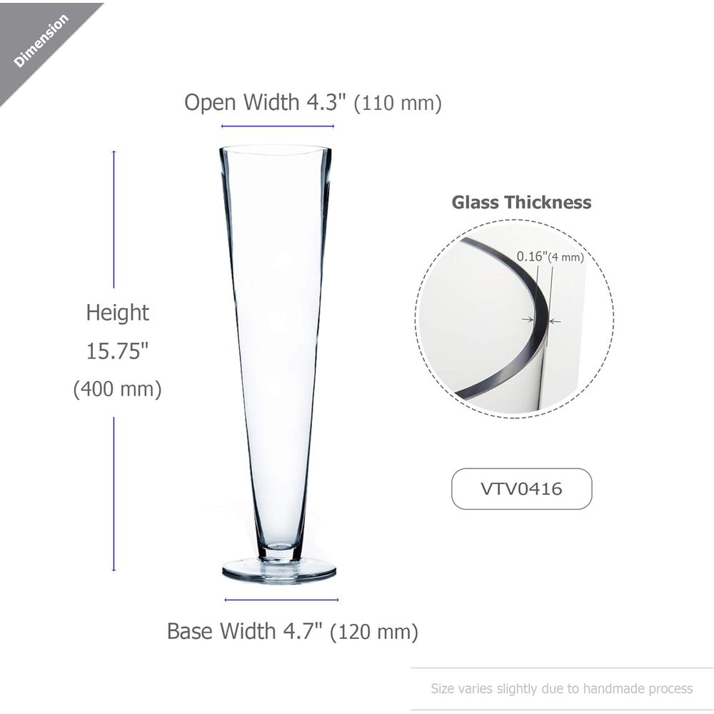 WGV Trumpet Glass Vase Bulk, O - Centerpiece Vase Tall recension och pris