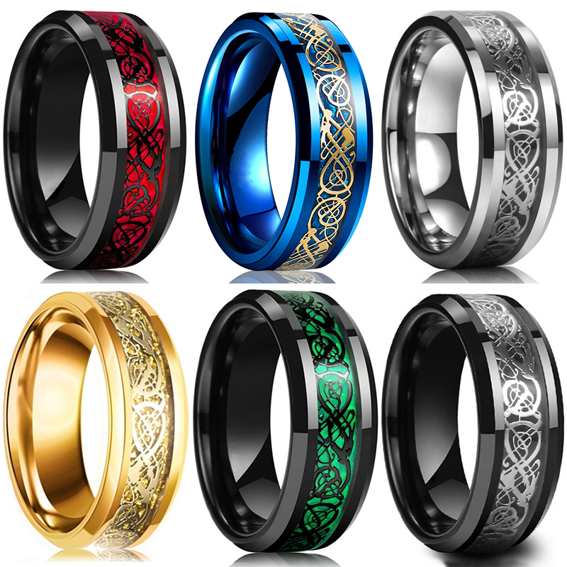 Fashion 8mm Men's Stainless St - Wedding Zone recension och pris