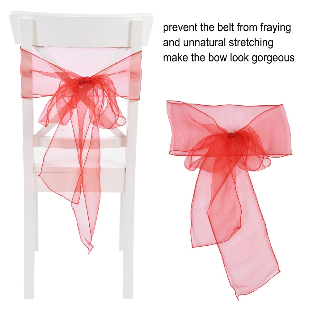 10Pcs Blue, red, yellow, purpl - Chair Sash Organza recension och pris