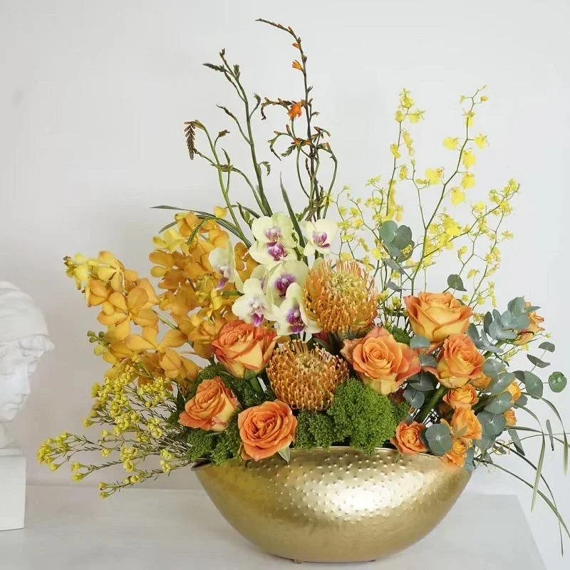 New Large Size Golden Bowl Pot - Centerpiece Vase Tall recension och pris