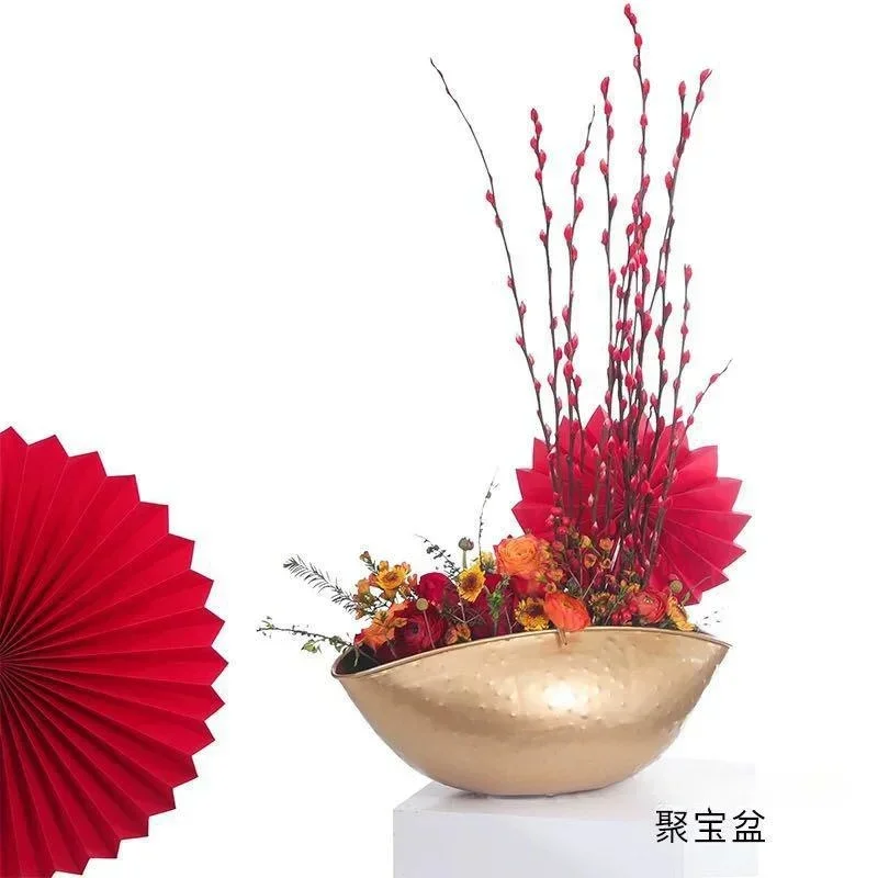 New Large Size Golden Bowl Pot - Centerpiece Vase Tall recension och pris