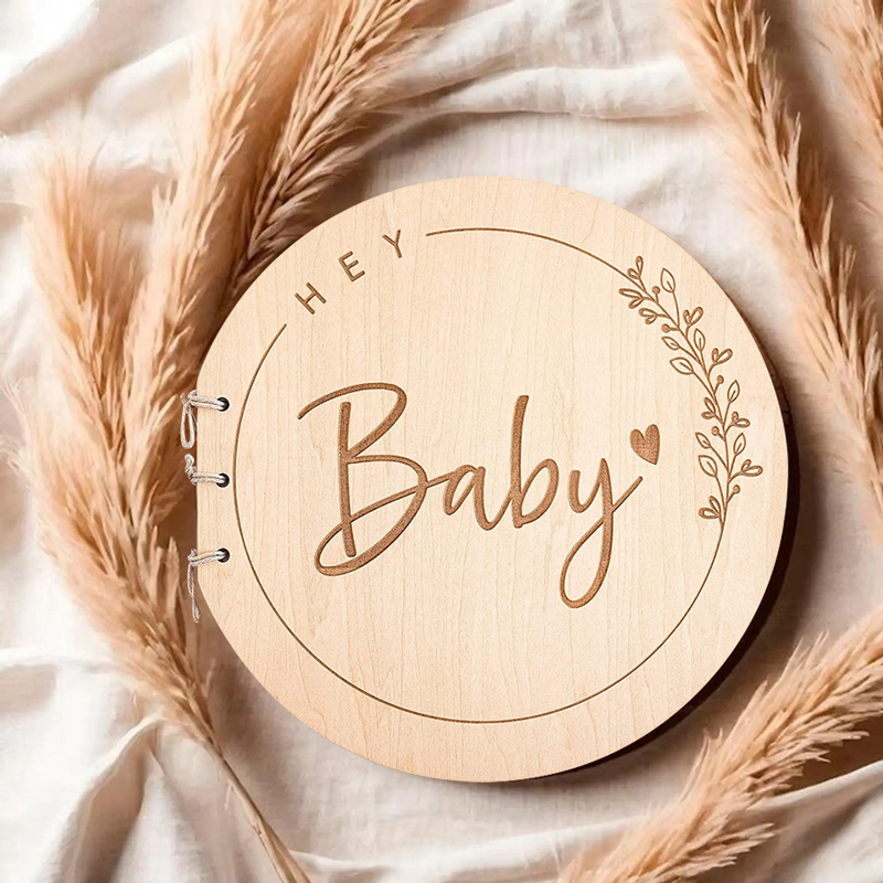 Wooden Circular Cover Message  - Personalized Guest Book recension och pris