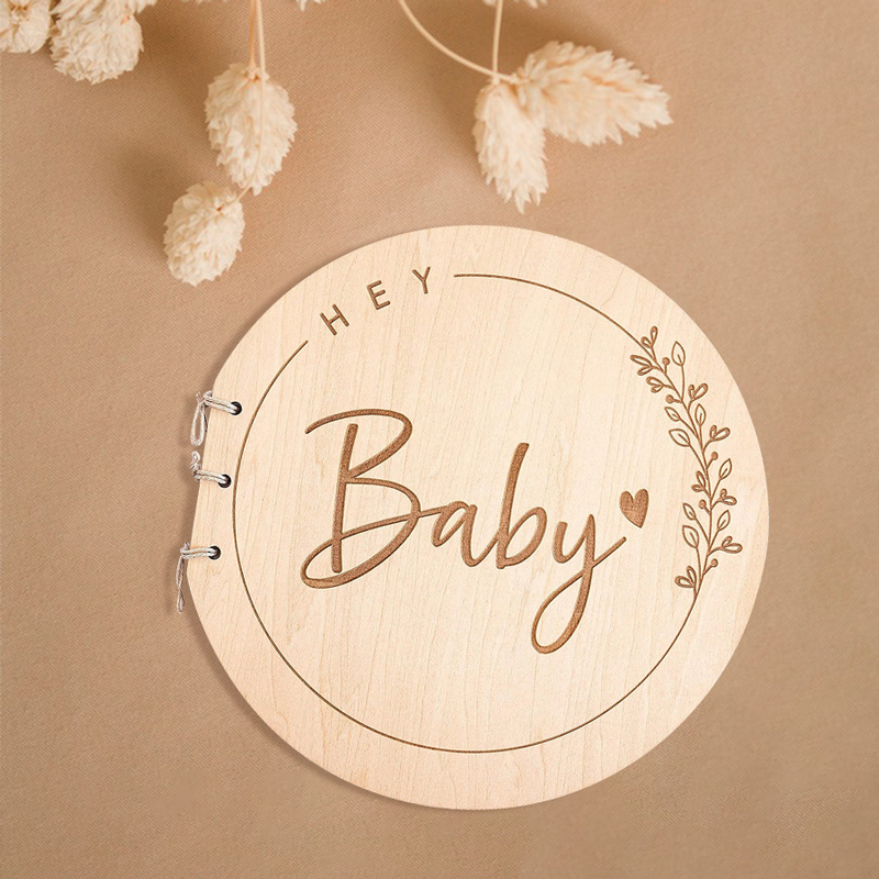 Wooden Circular Cover Message  - Personalized Guest Book recension och pris